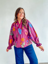 Load image into Gallery viewer, Burgundy Floral Top