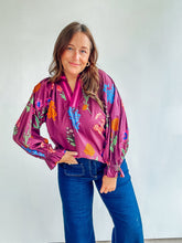 Load image into Gallery viewer, Burgundy Floral Top