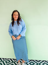 Load image into Gallery viewer, Striped Satin Midi Skirt (3 colors)