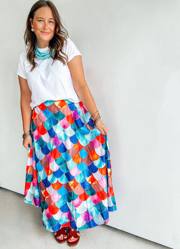 Rainbow Scales Maxi Skirt