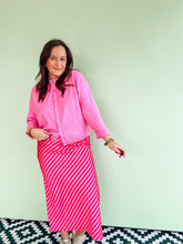 Load image into Gallery viewer, Striped Satin Midi Skirt (3 colors)