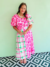 Load image into Gallery viewer, Pink &amp; Green Mixed Print Midi