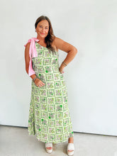Load image into Gallery viewer, Green and Pink One Shoulder Dress
