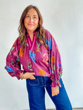 Load image into Gallery viewer, Burgundy Floral Top