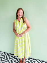 Load image into Gallery viewer, Lime Striped Midi Dress