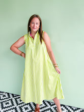 Load image into Gallery viewer, Lime Striped Midi Dress