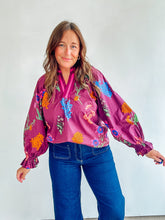 Load image into Gallery viewer, Burgundy Floral Top