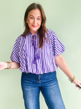 Load image into Gallery viewer, Purple Stripe Top