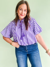Load image into Gallery viewer, Purple Stripe Top