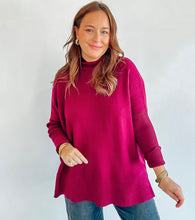 Load image into Gallery viewer, Burgundy Mock Neck Sweater