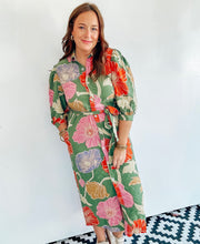 Load image into Gallery viewer, Green Multi Floral Midi