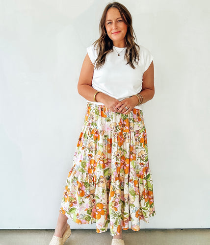 Spring Floral Maxi Skirt