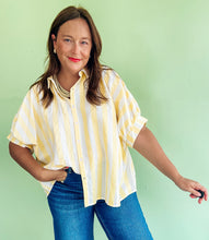Load image into Gallery viewer, Yellow &amp; White Stripe Top