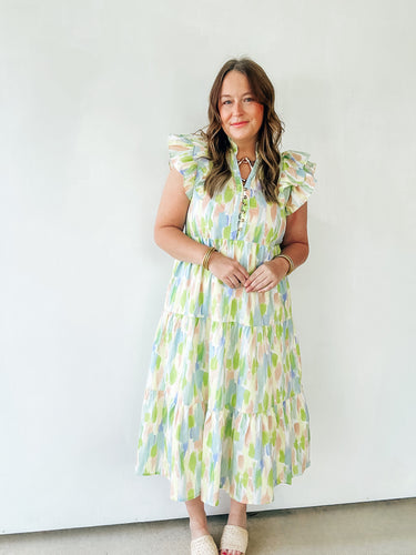 Brush Stroke Midi Dress