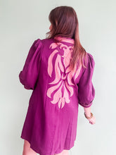 Load image into Gallery viewer, Wine Embroidered Dress