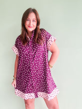 Load image into Gallery viewer, Wine/Pink Polka Dot Dress