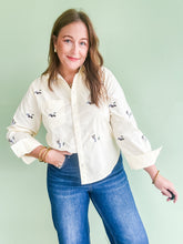 Load image into Gallery viewer, Yellow Embroidered Duck Button Down