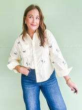 Load image into Gallery viewer, Yellow Embroidered Duck Button Down