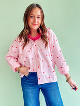 Load image into Gallery viewer, Embroidered Hearts Button Down