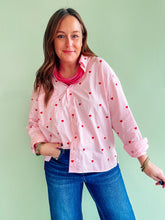 Load image into Gallery viewer, Embroidered Hearts Button Down