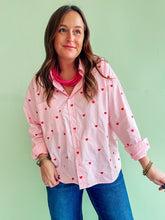 Load image into Gallery viewer, Embroidered Hearts Button Down