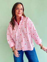 Load image into Gallery viewer, Embroidered Hearts Button Down