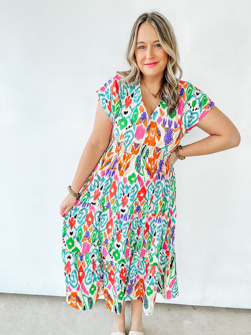 Multi Color Abstract Dress