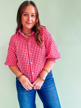 Load image into Gallery viewer, Red Gingham Top