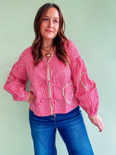 Load image into Gallery viewer, Gingham Heart Top