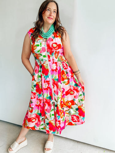 Bright Floral Midi
