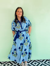 Load image into Gallery viewer, Striped Floral Midi Dress