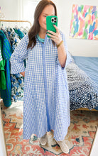 Load image into Gallery viewer, Blue Gingham Midi