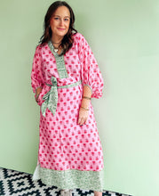 Load image into Gallery viewer, Pink &amp; Green Floral Print Midi