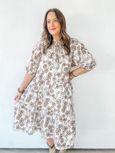 Load image into Gallery viewer, Cream Floral Print Midi Dress