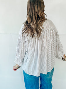 Oatmeal Striped Top