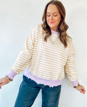 Load image into Gallery viewer, Yellow/Purple Striped Pullover