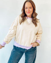 Load image into Gallery viewer, Yellow/Purple Striped Pullover