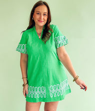 Load image into Gallery viewer, Green Loopy Trim Dress