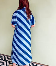 Load image into Gallery viewer, Navy Diagonal Stripe Midi Dress