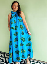 Load image into Gallery viewer, Blue Leaf Print Maxi