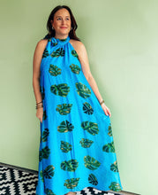 Load image into Gallery viewer, Blue Leaf Print Maxi