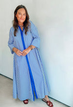 Load image into Gallery viewer, Navy Striped Maxi Shirt Dress