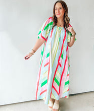 Load image into Gallery viewer, Multicolor Striped Maxi Dress