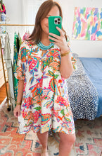 Load image into Gallery viewer, Abstract Print Puff Sleeve Babydoll Dress