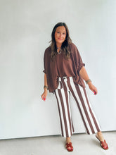 Load image into Gallery viewer, Brown &amp; White Striped Pants