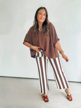 Load image into Gallery viewer, Brown &amp; White Striped Pants