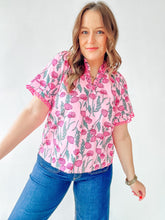 Load image into Gallery viewer, Pink Floral Print Top