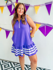 Purple & White Athletic Dress