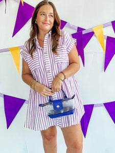 Purple Striped Dress