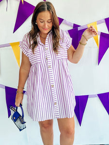 Purple Striped Dress